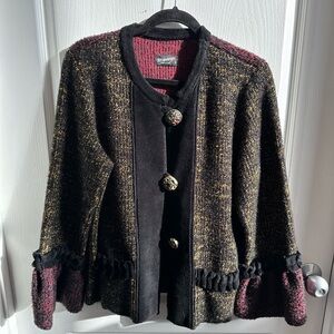 Chic Black and Gold Women's Cardigan